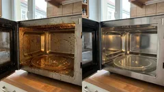 Odstráňte roky nahromadeného tuku v mikrovlnnej rúre: spoľahlivá metóda s použitím bežných domácich ingrediencií